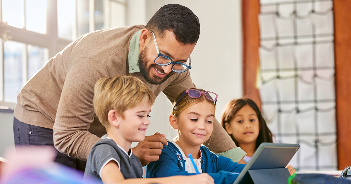 A tutor is studying with three kids