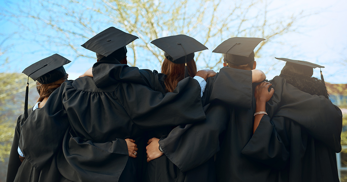 a group of graduated students