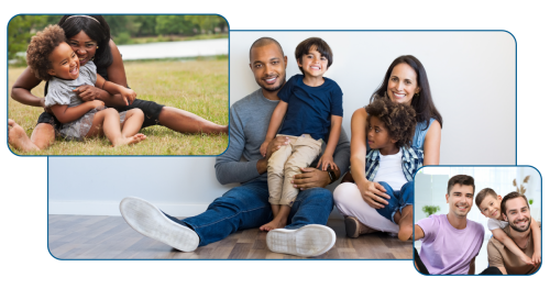 Collage of parents and children