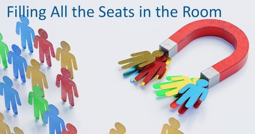 Illustration of magnet attracting cutouts of people