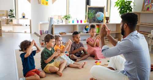 a teacher with kids