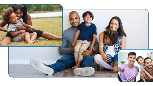Collage of parents and children