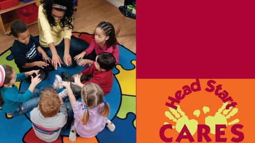 Preschool children play at school