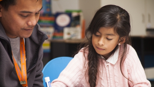 A girl with a tutor