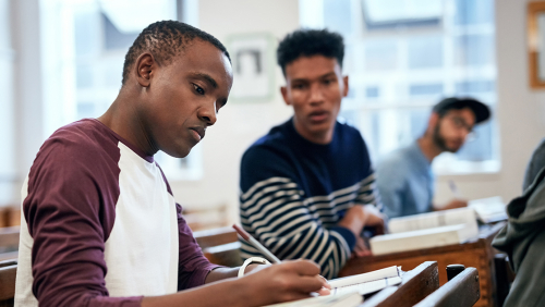 a few students working on computers