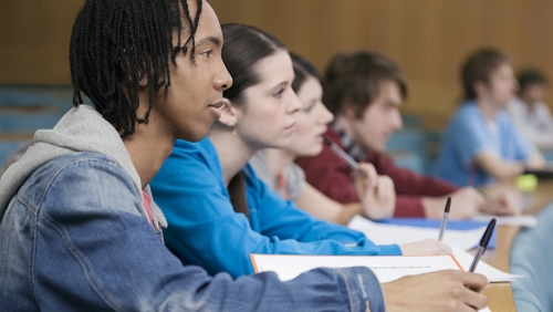 students in front of laptops