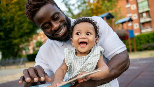 Father with little daughter
