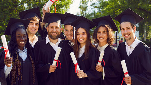 a group of college graduates