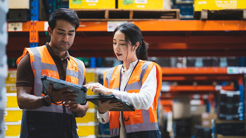 two industrial workers