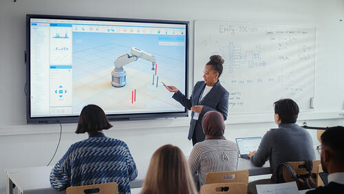 a faculty member at the board teaching college students
