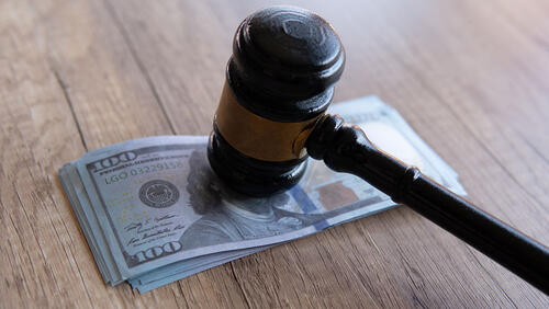 Gavel on Money for Fine Penalty