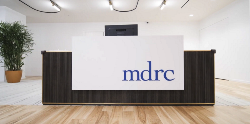 Welcome desk at MDRC's NYC office
