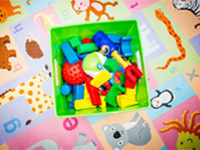 Photo of kids' toys in a playroom