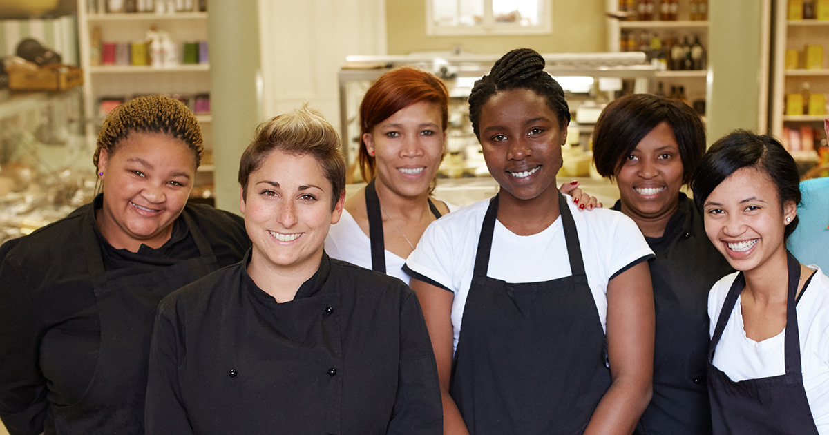 Diverse group of foodservice employees